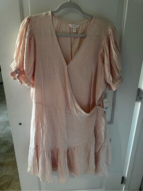 LC Lauren Conrad Blush Pink Wrap Mini Dress - 1X